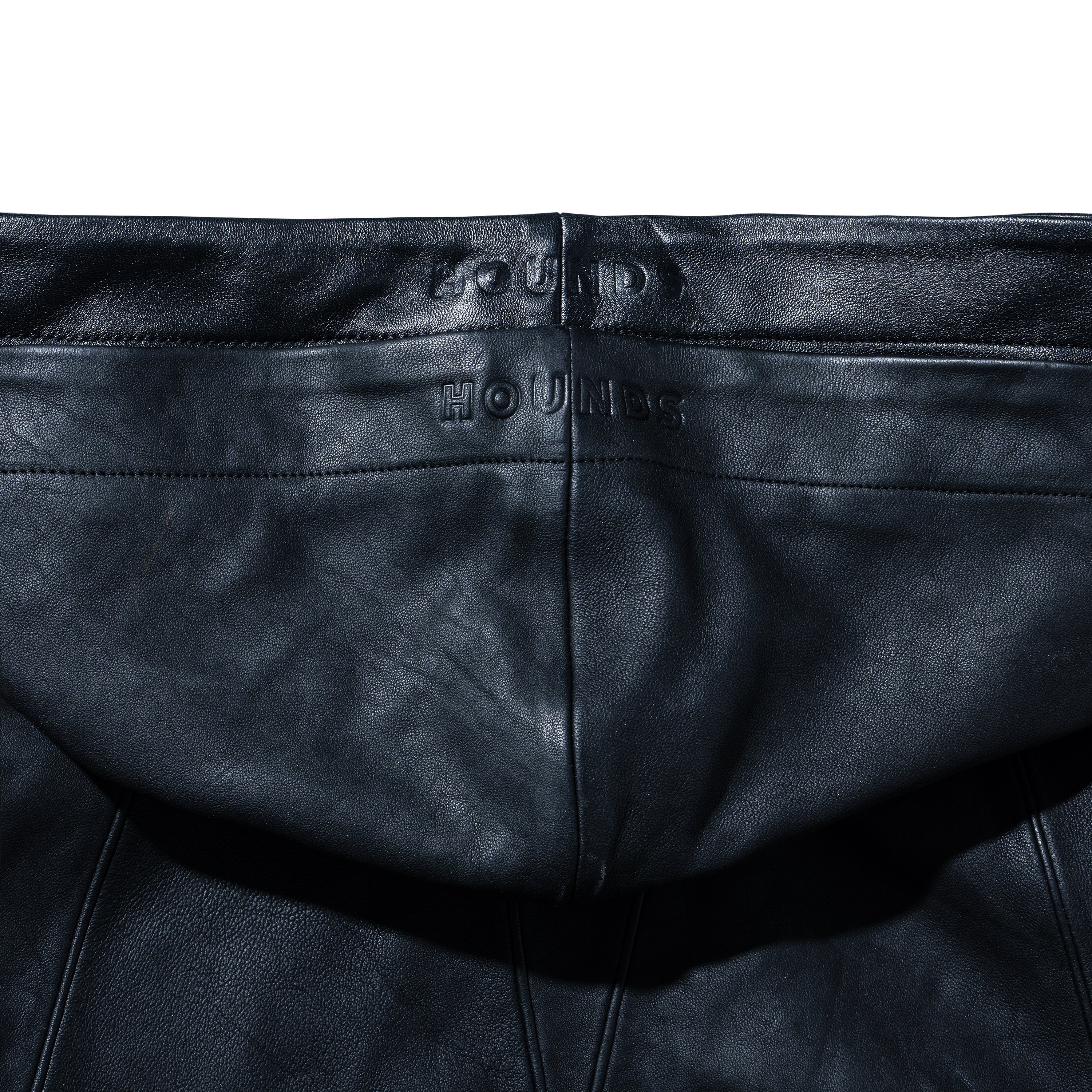 DOUBLE LAYERED LEATHER HOODIE BLACK