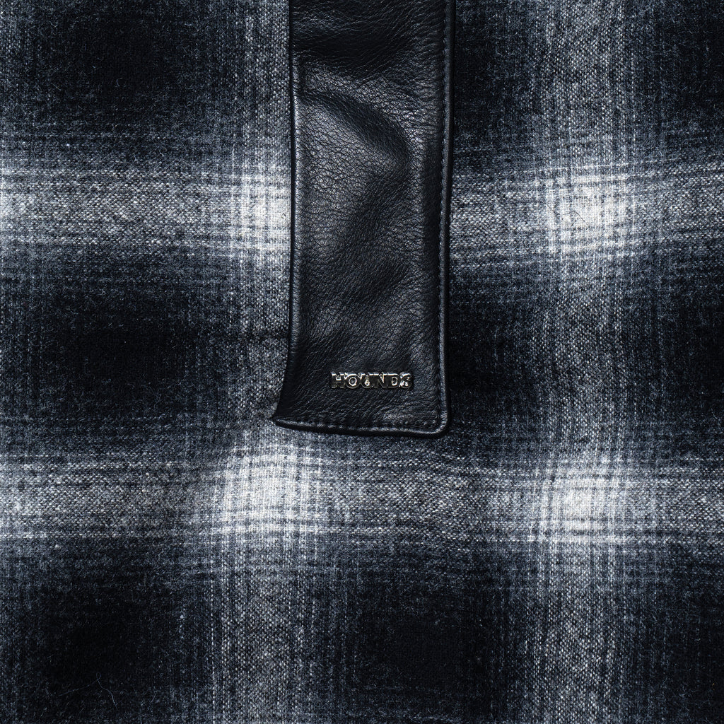 FLANNEL LEATHER CROP 3/4 ZIP JACKET