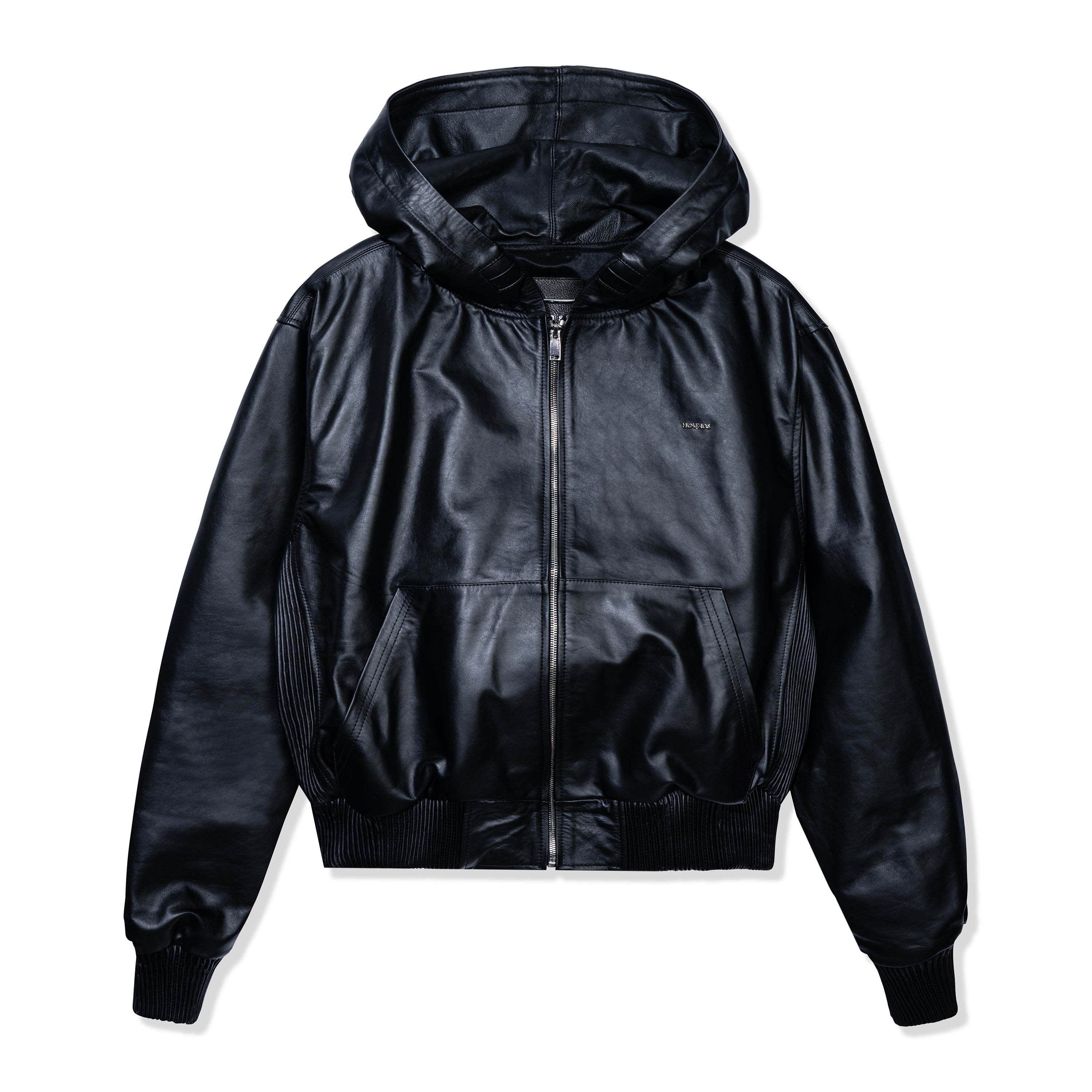 STANDARD LEATHER HOODIE BLACK