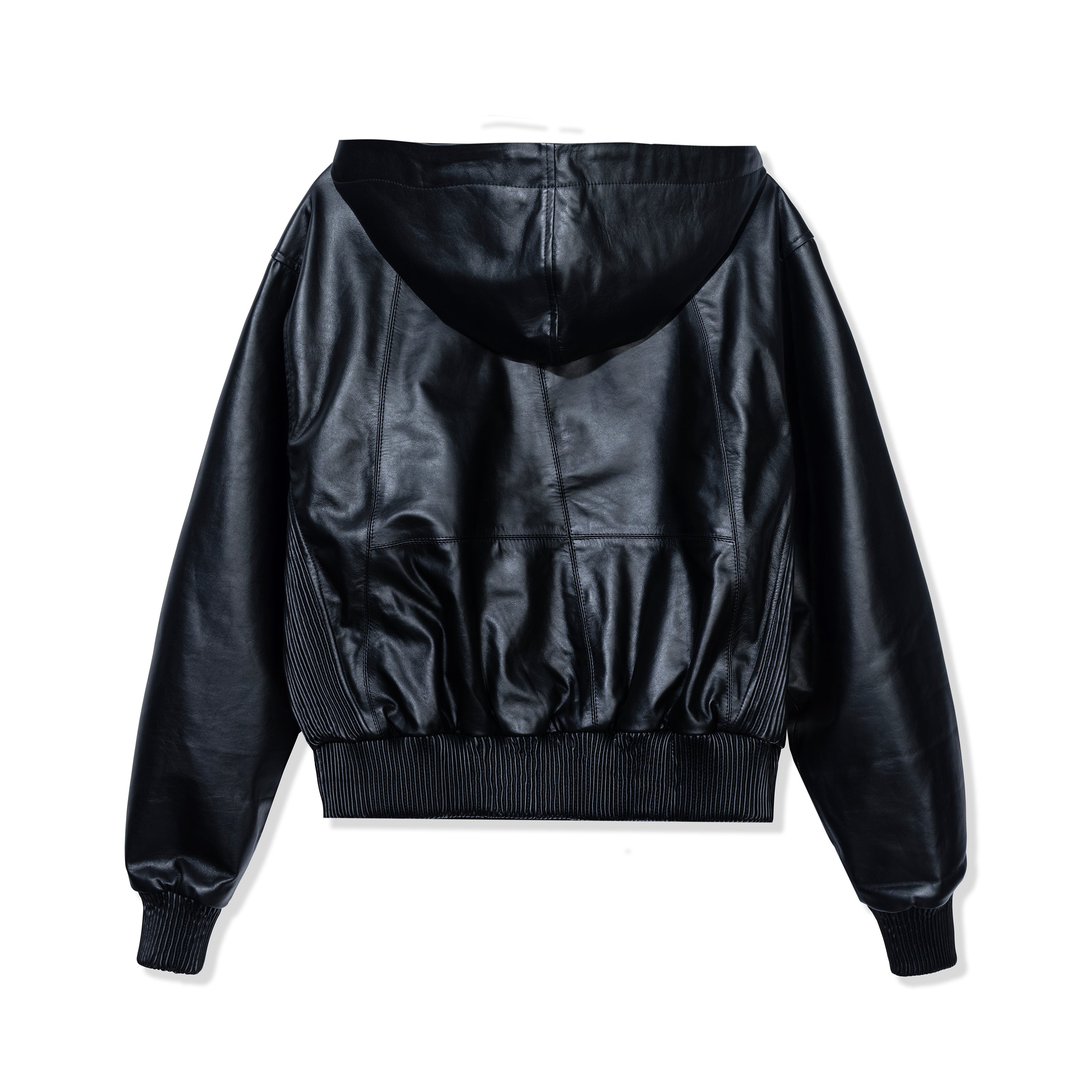 STANDARD LEATHER HOODIE BLACK