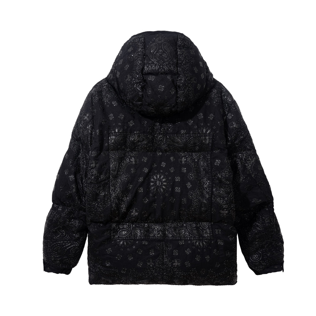 PAISLEY  PUFFER JACKET - BLACK/BLACK