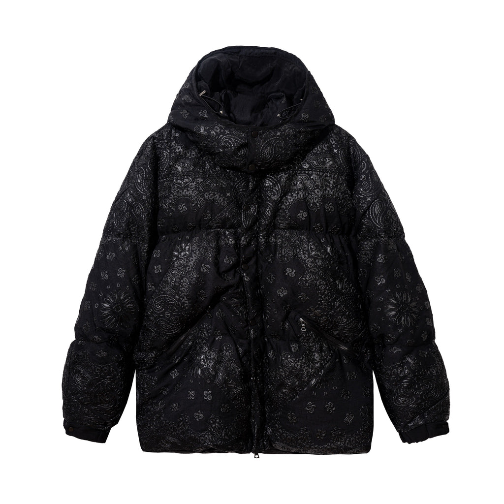 PAISLEY  PUFFER JACKET - BLACK/BLACK