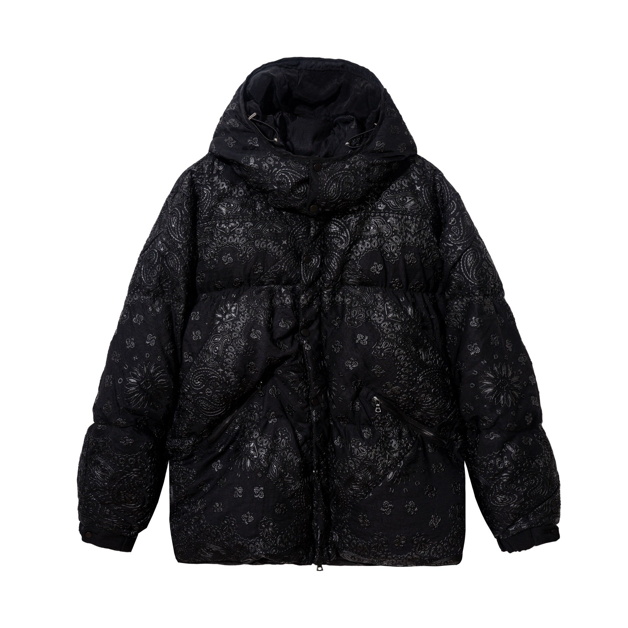 PAISLEY  PUFFER JACKET - BLACK/BLACK