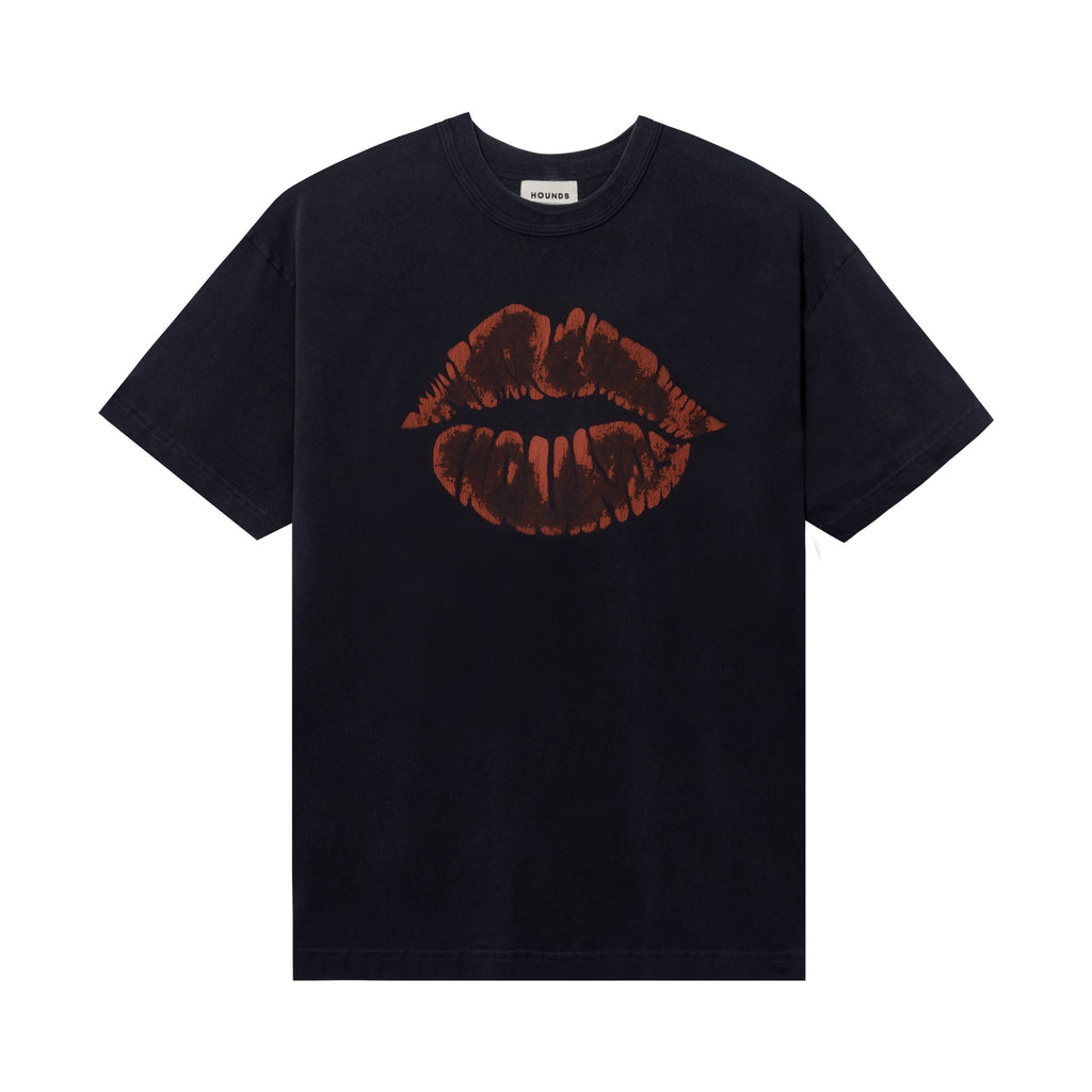 LIPS TEE - WASHED BLACK